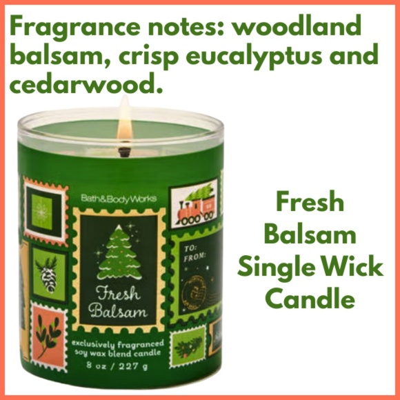 Bath & Body Works Single Wick Candle - Fresh Balsam - Like a walk in the woods - Picture 1 of 2